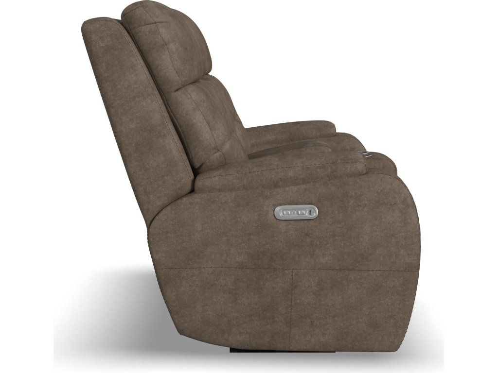 Strait Leather Power Reclining Loveseat with Console & Power Headrests - image 3