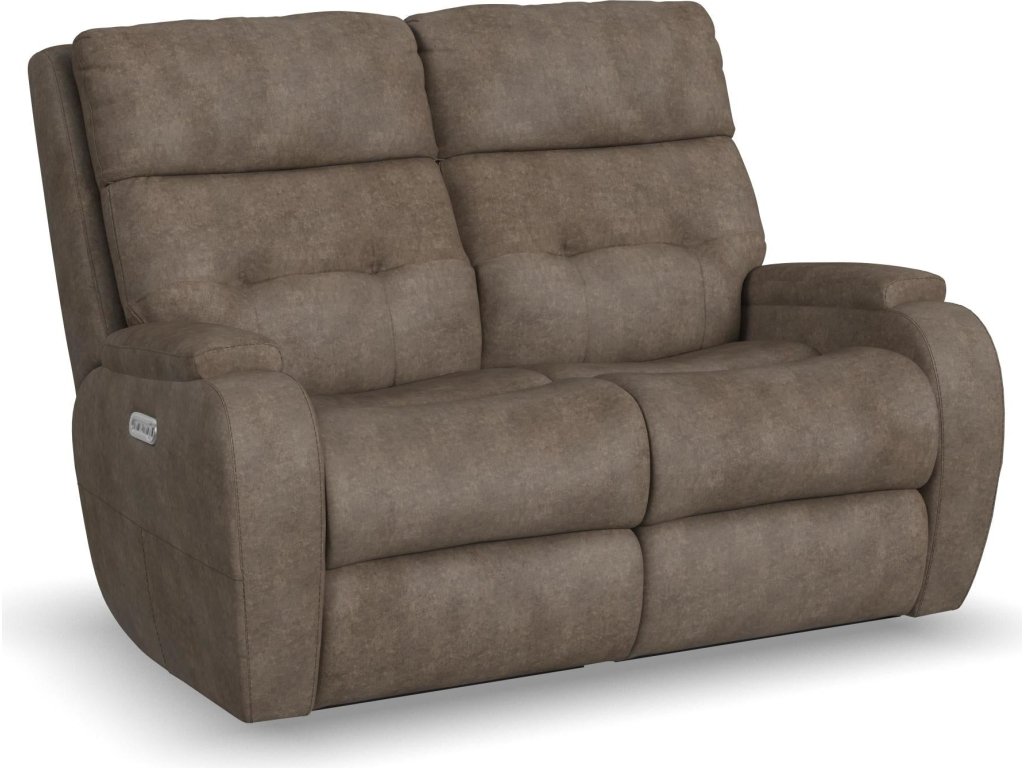 Strait Leather Power Reclining Loveseat with Power Headrests - main image