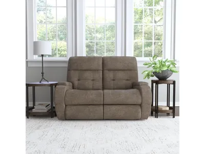 Strait Leather Power Reclining Loveseat with Power Headrests - Alternative View