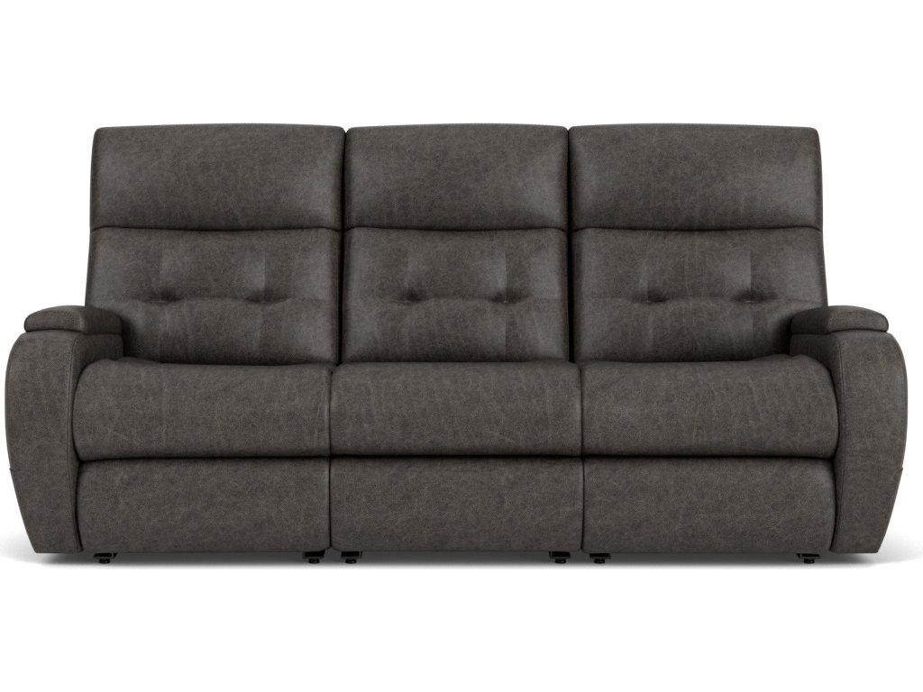 Strait Leather Power Reclining Sofa with Power Headrests - image 8