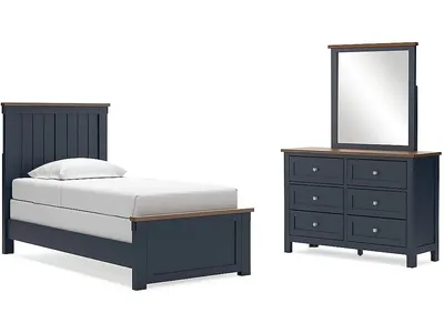 Landocken Twin Panel Bed, Dresser and Mirror