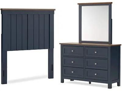 Landocken Twin Panel Headboard, Dresser and Mirror