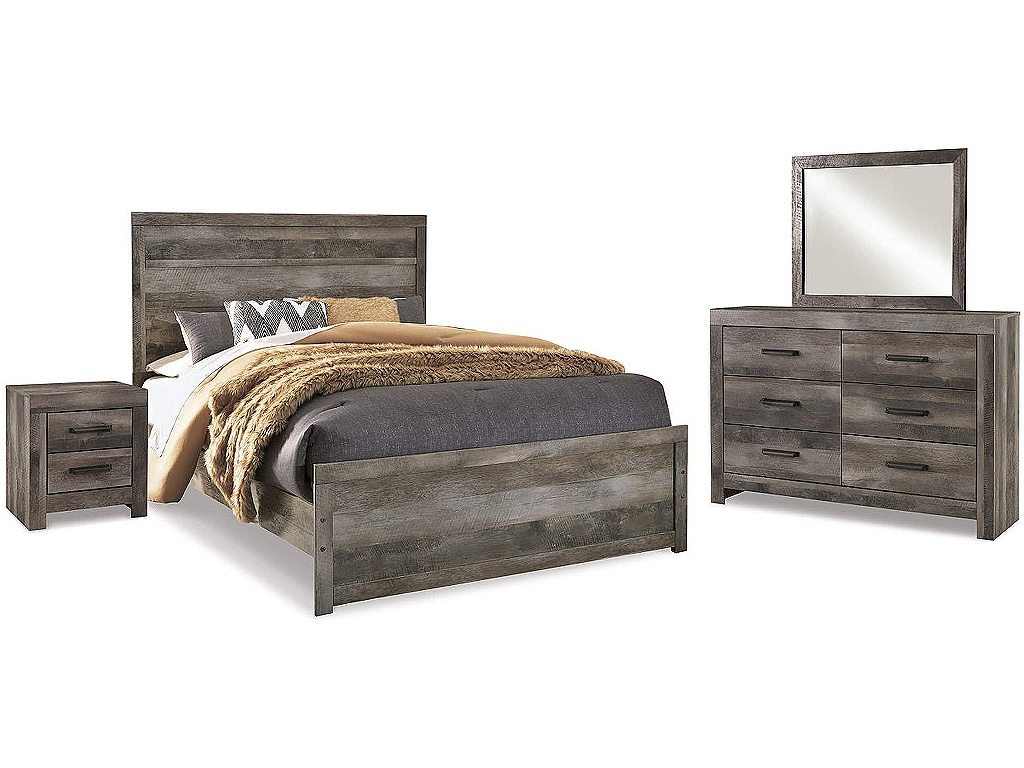 Wynnlow Queen Panel Bed with Mirrored Dresser and Nightstand - image 1