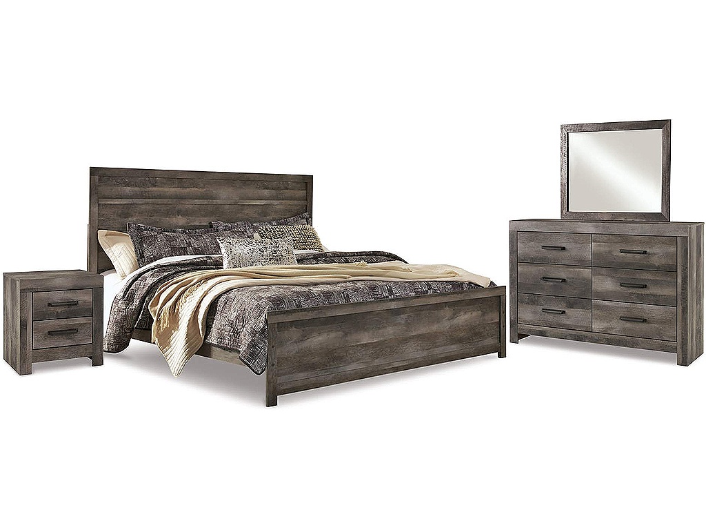 Wynnlow King Panel Bed with Mirrored Dresser and Nightstand - image 1