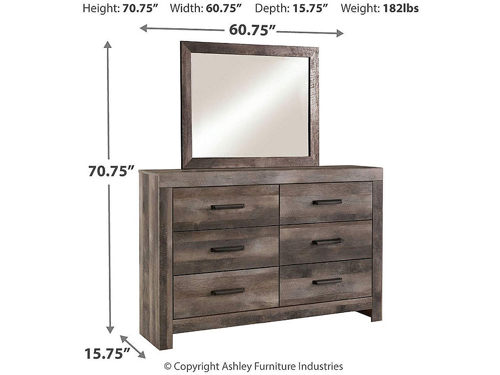 Wynnlow Queen Panel Bed with Mirrored Dresser and Nightstand - image 6