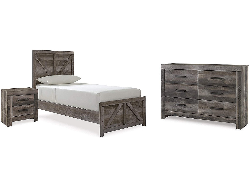 Wynnlow Twin Panel Bed, Dresser and Nightstand - main image