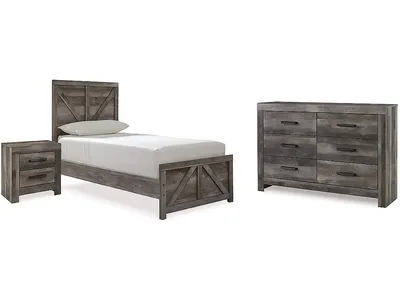 Wynnlow Twin Panel Bed, Dresser and Nightstand