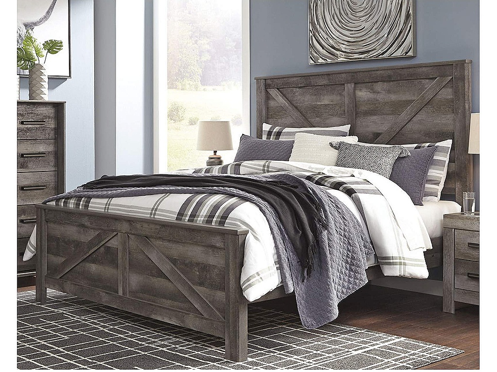 Wynnlow King Crossbuck Panel Bed - image 1