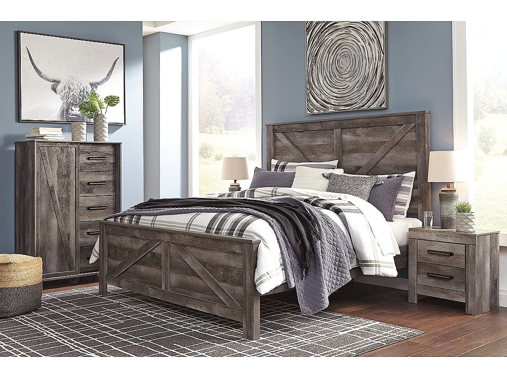 Wynnlow King Crossbuck Panel Bed - image 7