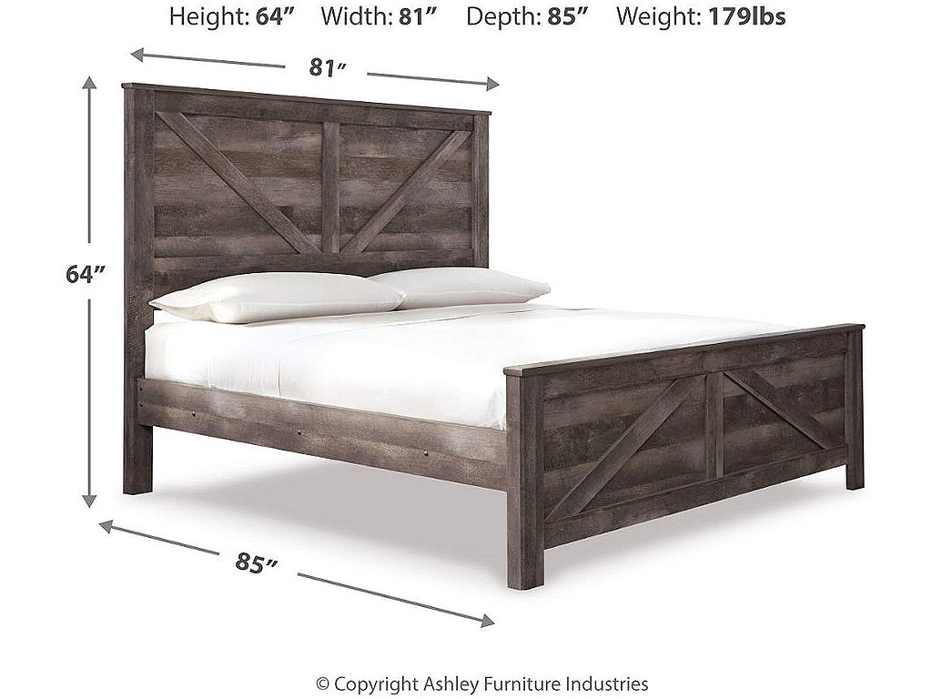 Wynnlow King Crossbuck Panel Bed - image 3