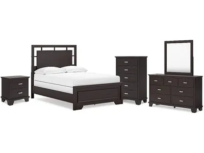 Covetown Full Panel Bed, Dresser, Mirror, Chest and Nightstand