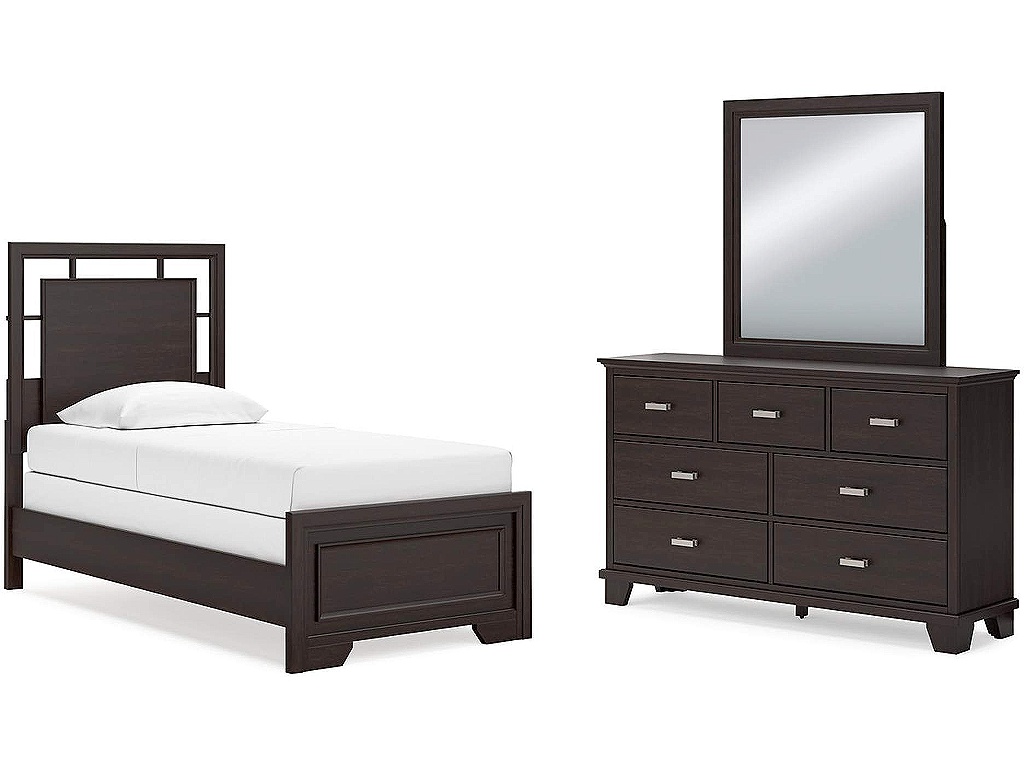 Covetown Twin Panel Bed, Dresser and Mirror - main image