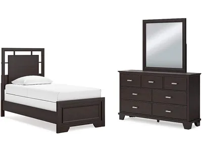 Covetown Twin Panel Bed, Dresser and Mirror