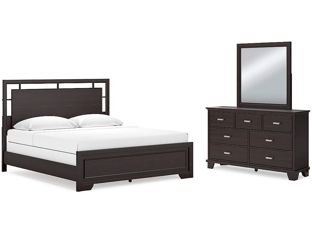 Covetown King Panel Bed, Dresser and Mirror - main image