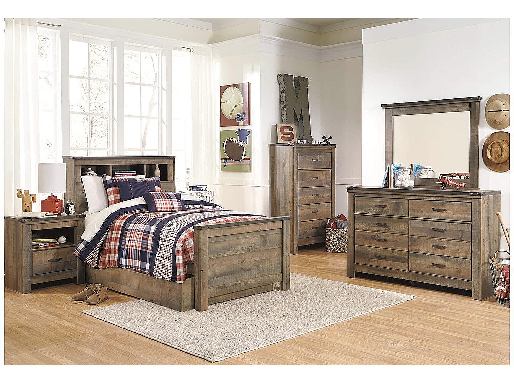 Trinell Twin Bookcase Bed with 1 Large Storage Drawer - image 2