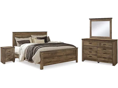 Trinell King Panel Bed, Dresser, Mirror and 2 Nightstands