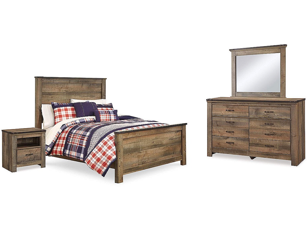 Trinell Full Panel Bed, Dresser, Mirror and Nightstand - main image