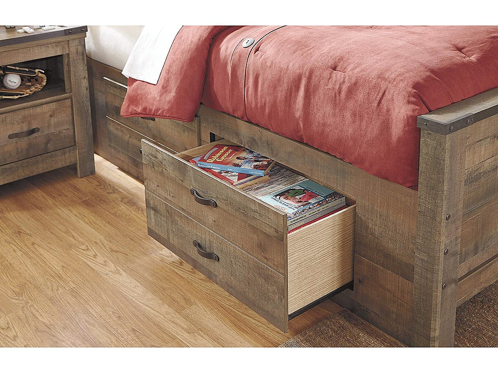 Trinell Twin Bookcase Bed with 2 Storage Drawers - image 3