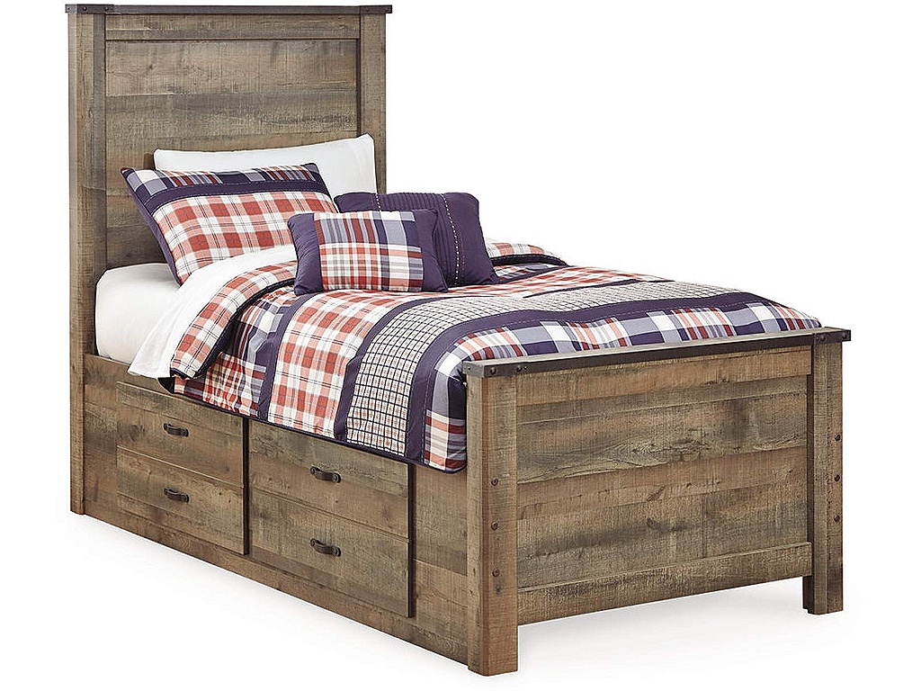 Trinell Twin Panel Bed with 2 Storage Drawers - main image
