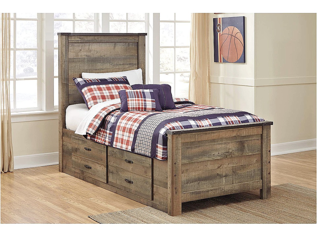 Trinell Twin Panel Bed with 2 Storage Drawers - image 1