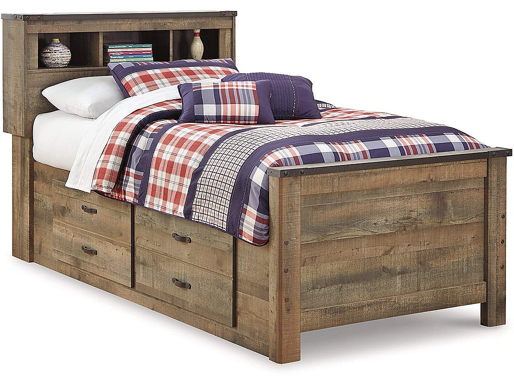 Trinell Twin Bookcase Bed with 2 Storage Drawers - main image