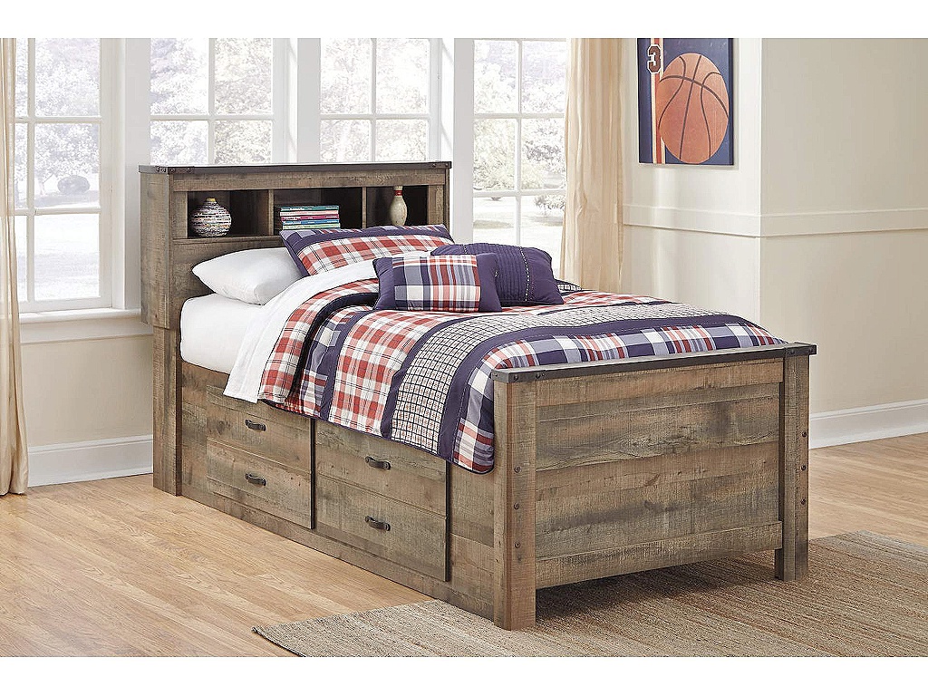 Trinell Twin Bookcase Bed with 2 Storage Drawers - image 1