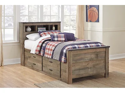 Trinell Twin Bookcase Bed with 2 Storage Drawers