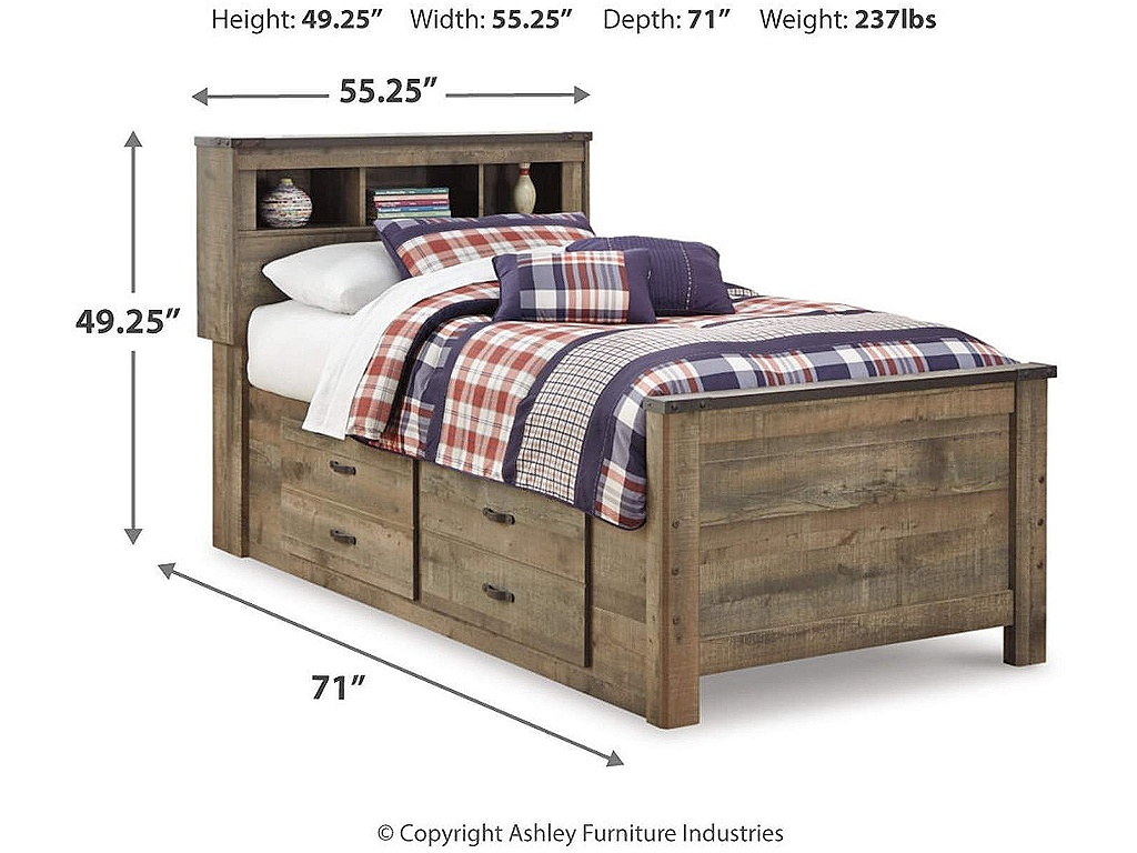 Trinell Twin Panel Bed with Storage and Nightstand - image 3