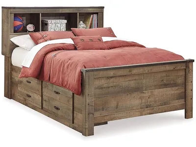 Trinell Full Bookcase Bed with 2 Sided Storage