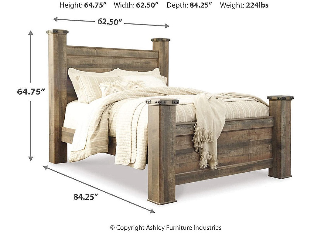 Trinell Queen Poster Bed and Nightstand - image 2