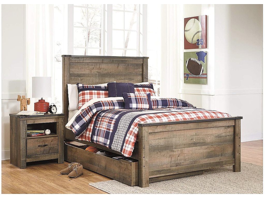 Trinell Full Panel Bed with 1 Large Storage Drawer - image 4