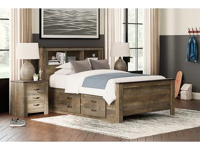 Trinell Full Bookcase Bed with 2 Storage Drawers