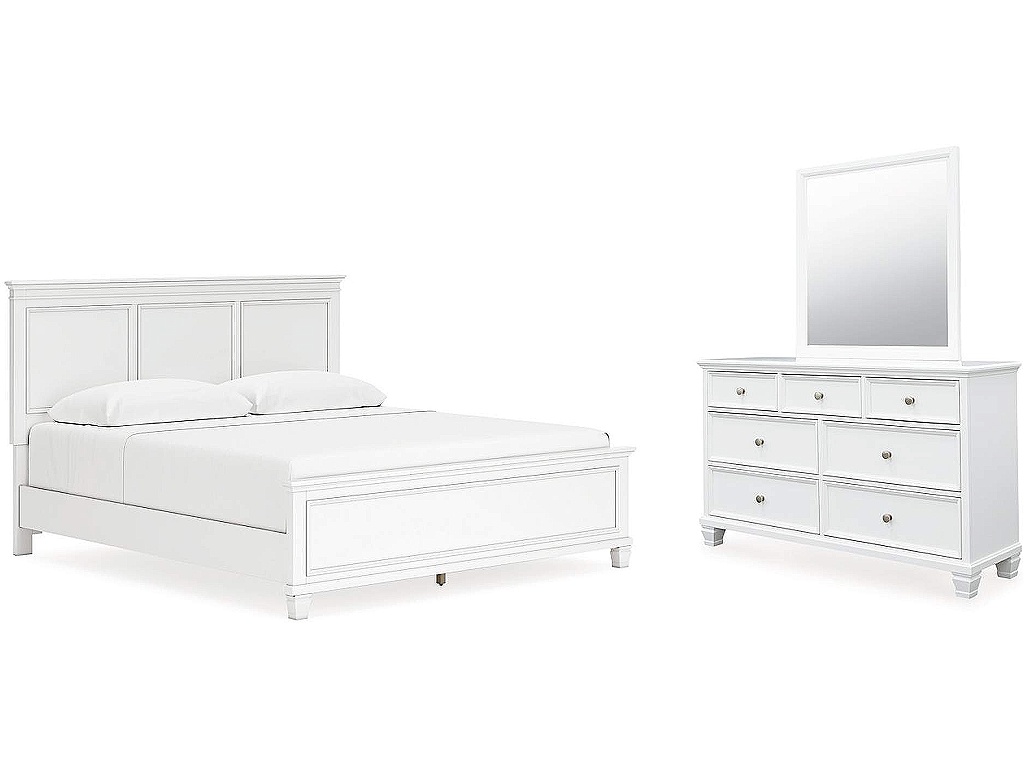 Fortman King Panel Bed, Dresser and Mirror - main image