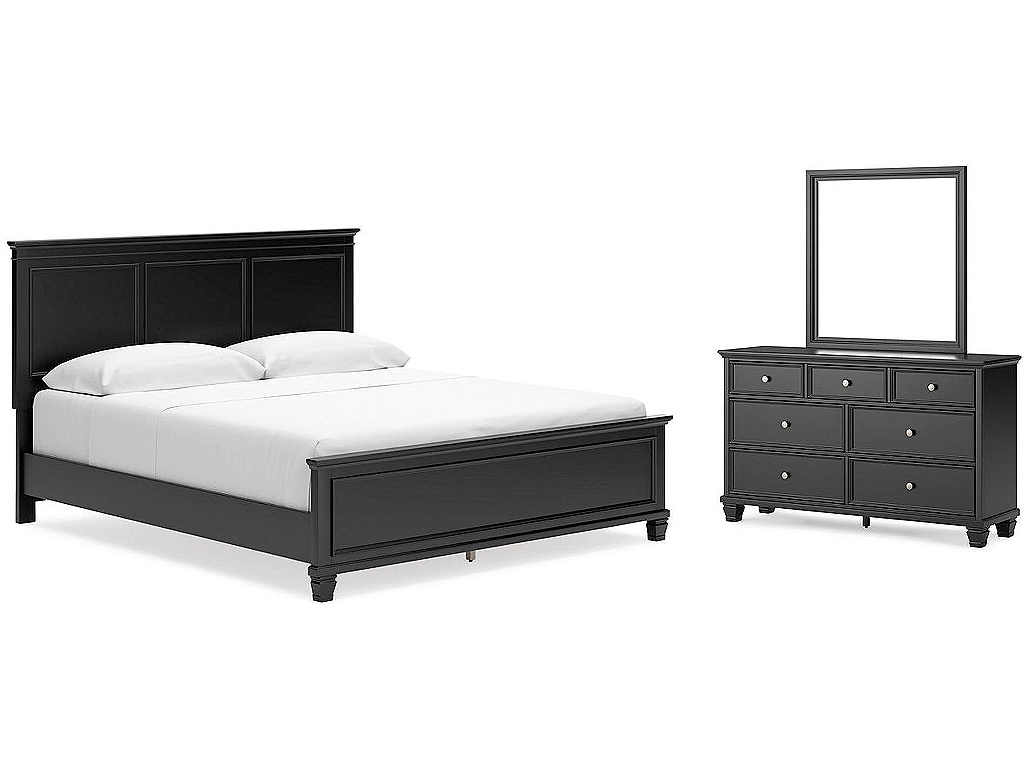 Lanolee California King Panel Bed, Dresser and Mirror - main image
