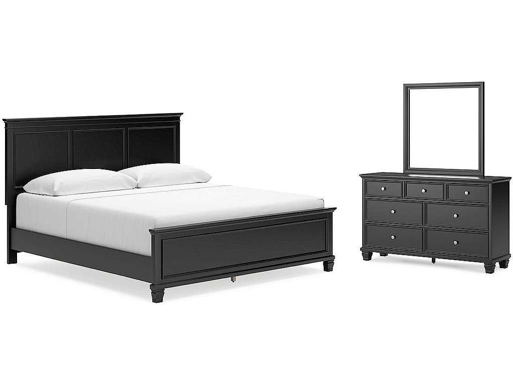 Lanolee King Panel Bed, Dresser and Mirror - main image