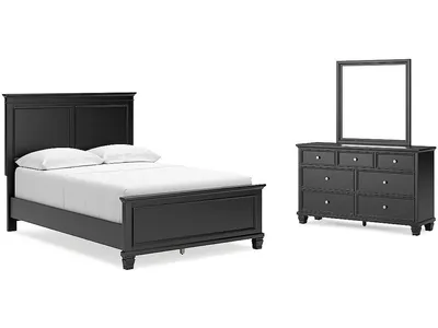 Lanolee Full Panel Bed, Dresser and Mirror