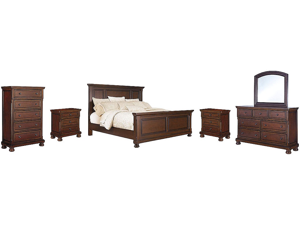 Porter Queen Panel Bed, Dresser, Mirror, Chest and 2 Nightstands - main image