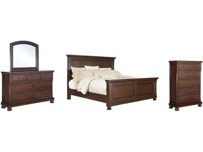 Porter King Panel Bed, Dresser, Mirror and Chest