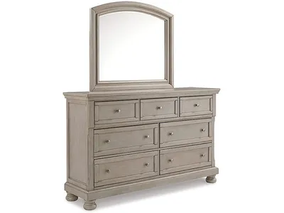Lettner Queen Panel Storage Bed, Dresser, Mirror and Nightstand
