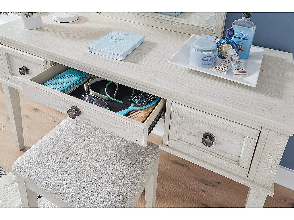 Robbinsdale Mirrored Vanity with Bench - image 1