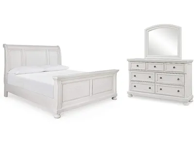 Robbinsdale King Sleigh Bed, Dresser and Mirror