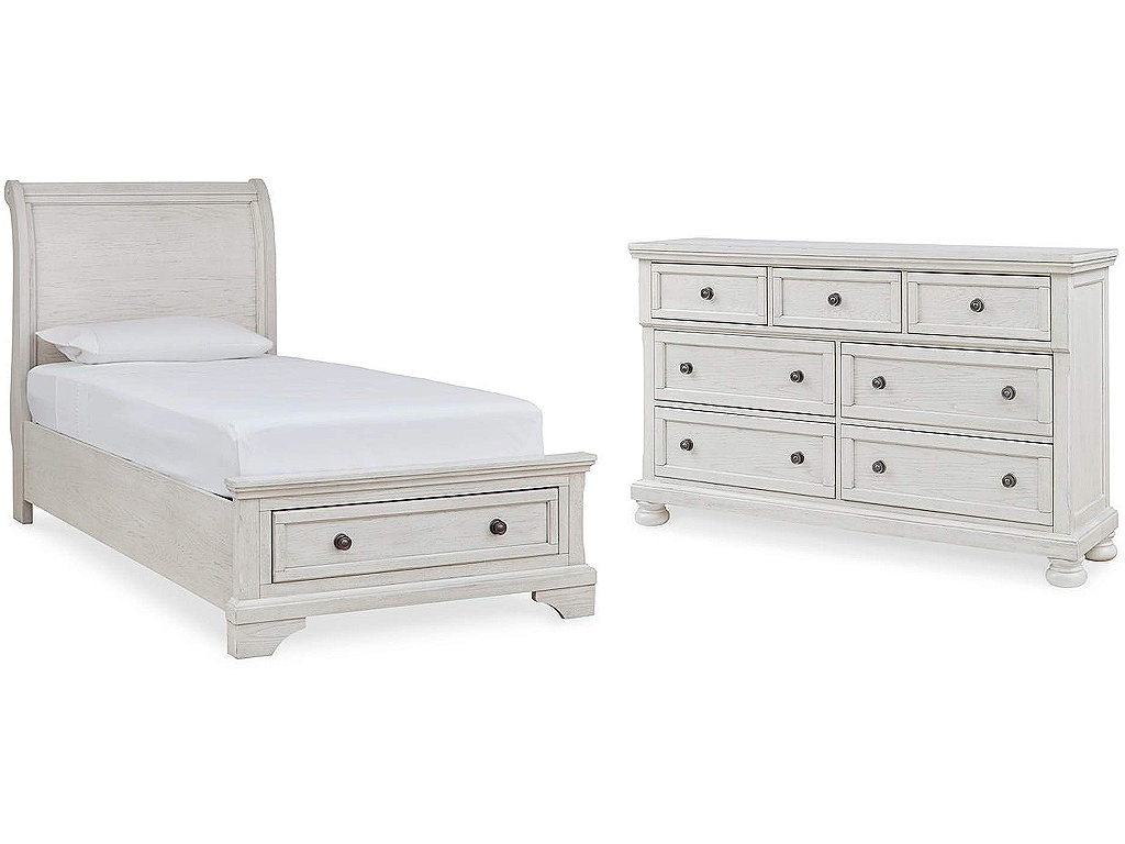 Robbinsdale Twin Sleigh Storage Bed and Dresser - main image