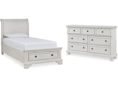 Robbinsdale Twin Sleigh Storage Bed and Dresser