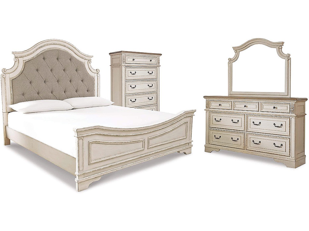 Realyn Queen Panel Bed, Dresser, Mirror and Chest - main image