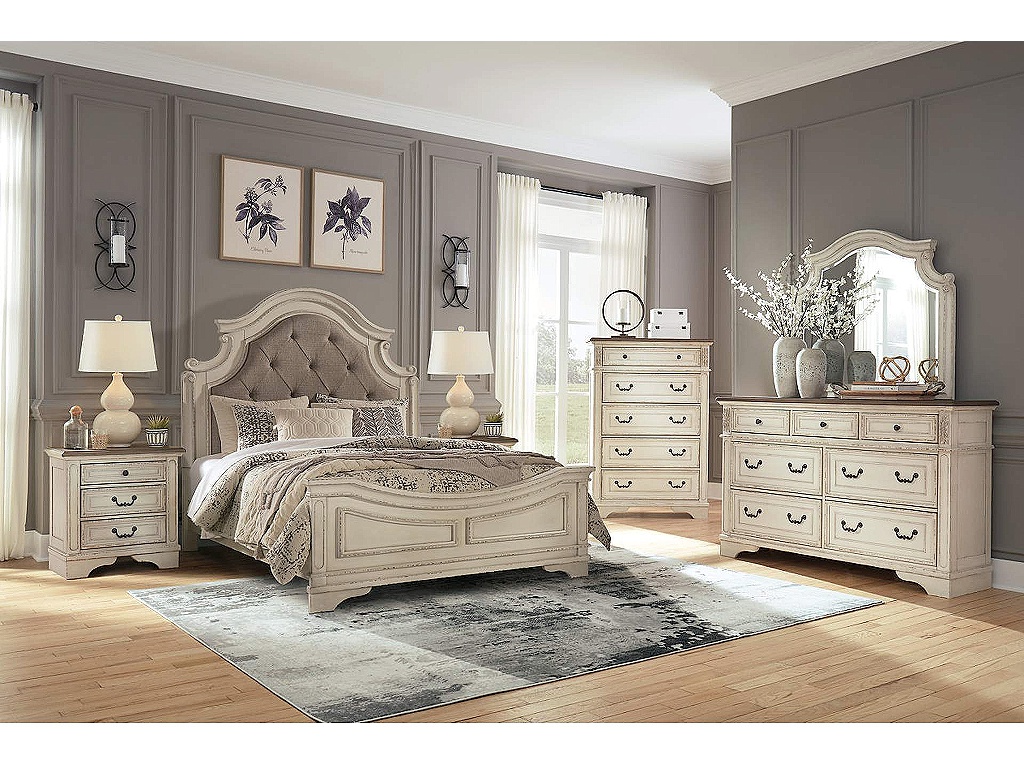 Realyn Queen Upholstered Panel Bed and 2 Nightstands - image 11