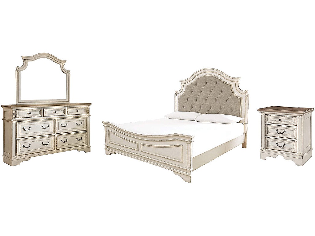 Realyn King Bed with Mirrored Dresser and Nightstand - main image