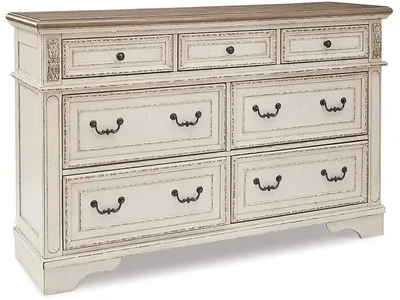 Realyn King Upholstered Panel Bed, Dresser, Chest and Nightstand - Alternative View
