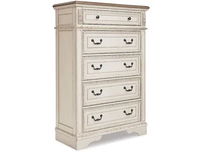 Realyn King Storage Bed, Chest and 2 Nightstands