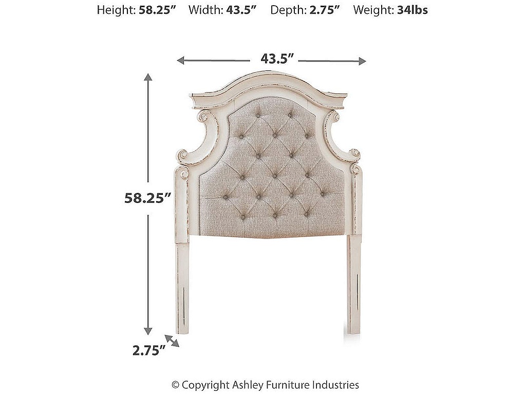 Realyn Twin Upholstered Panel Headboard - image 3