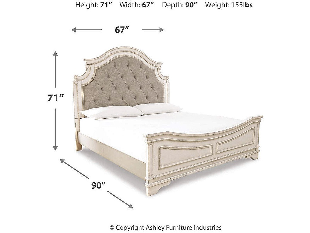 Realyn Queen Upholstered Panel Bed and 2 Nightstands - image 9